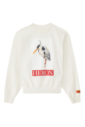 Heron Bird Painted Crewneck Sweatshirt